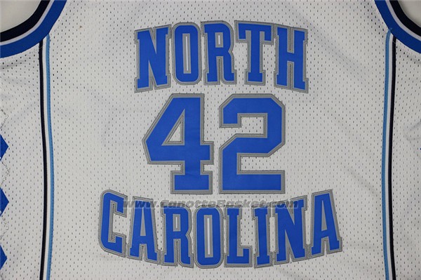 Maglia NCAA North Carolina Tar Heels Jerry Stackhouse #42 Bianco